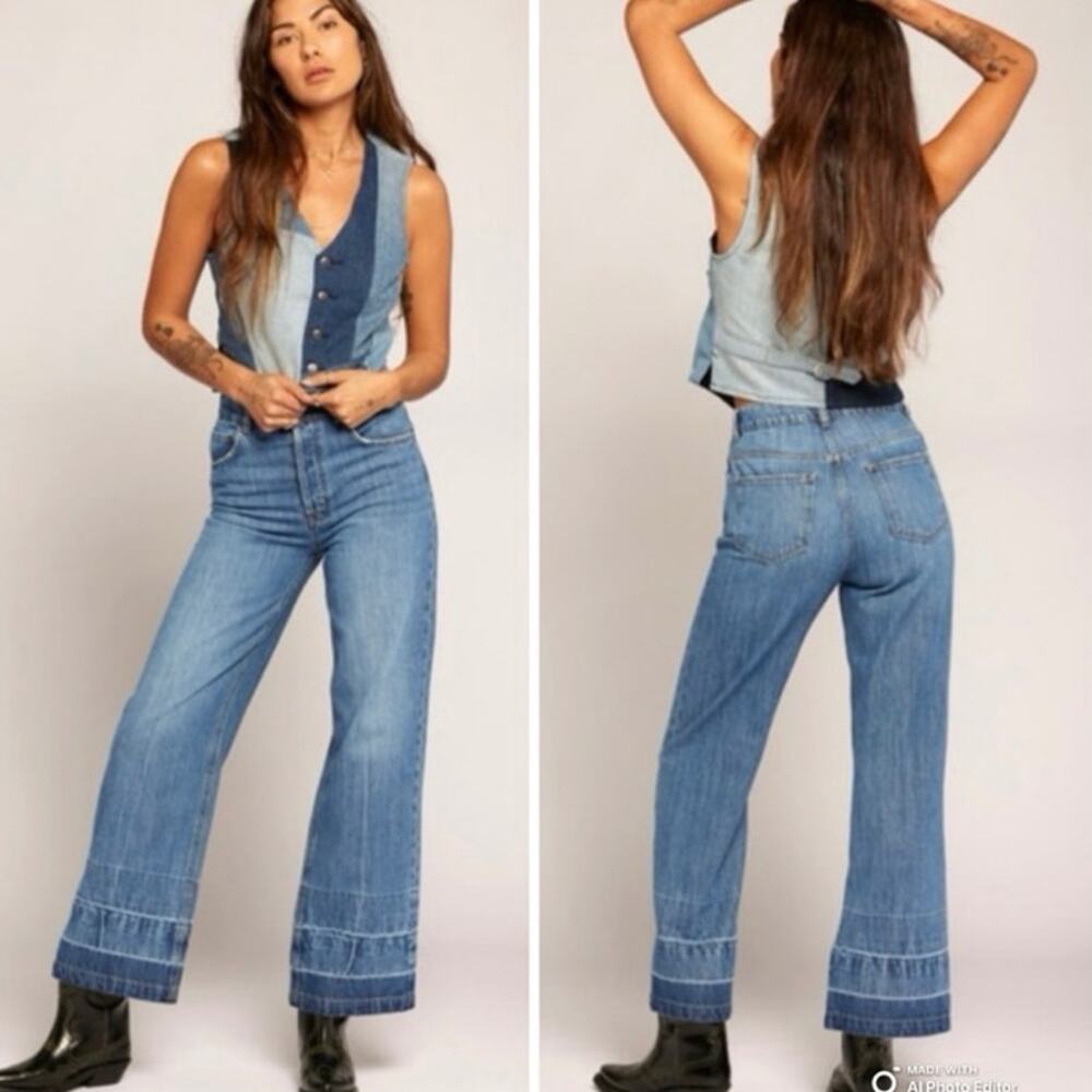 Current Elliott The Navigator Wide Leg Jeans in Doheny Size 27